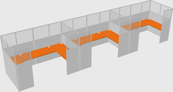 U-shaped cubicle