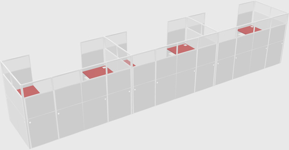 U-shaped cubicle