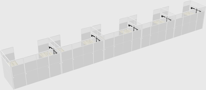 U-shaped cubicle