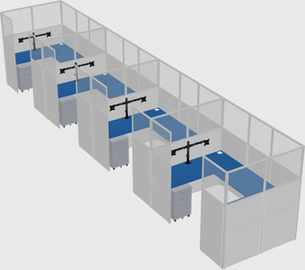 U-shaped cubicle