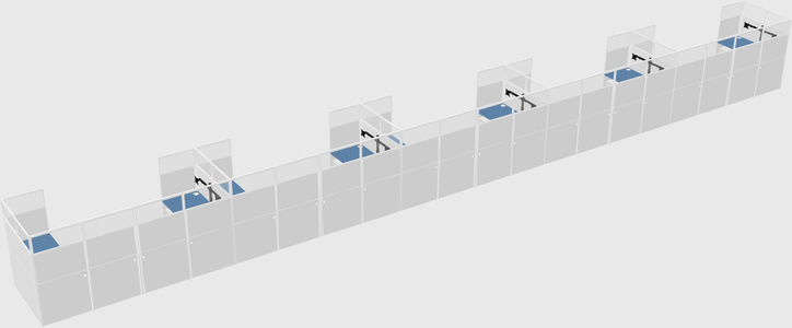 U-shaped cubicle