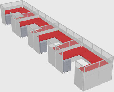 U-shaped cubicle