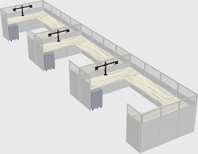 U-shaped cubicle