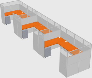 U-shaped cubicle