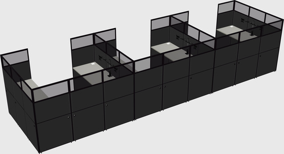 U-shaped cubicle