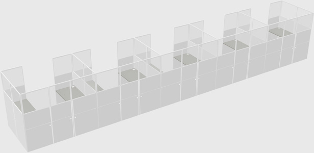 U-shaped cubicle