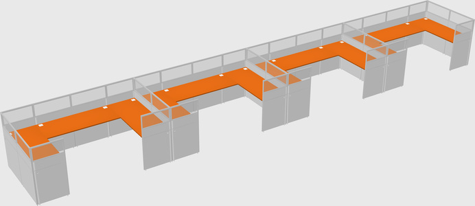 U-shaped cubicle
