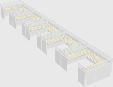 U-shaped cubicle