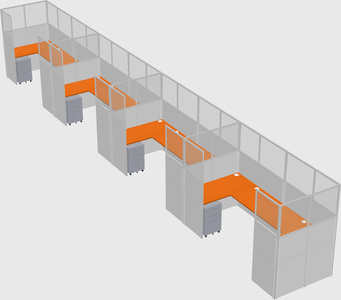U-shaped cubicle