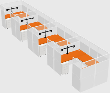 U-shaped cubicle