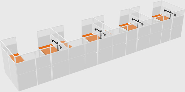 U-shaped cubicle