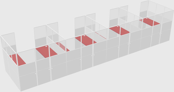 U-shaped cubicle