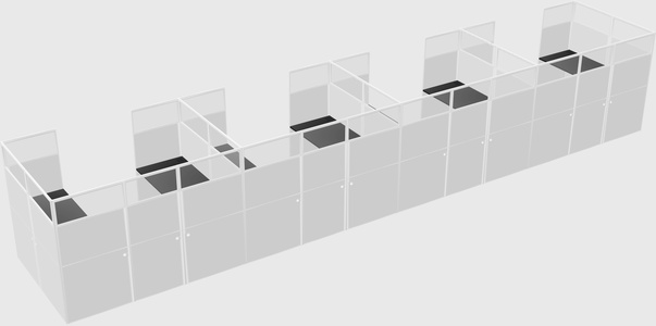 U-shaped cubicle