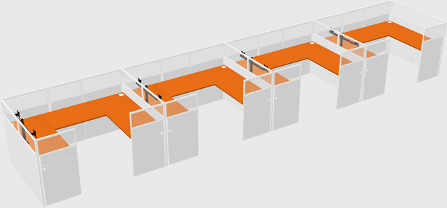 U-shaped cubicle