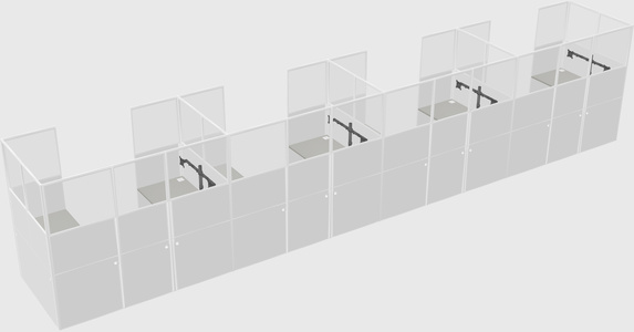 U-shaped cubicle