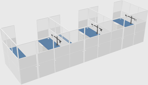U-shaped cubicle