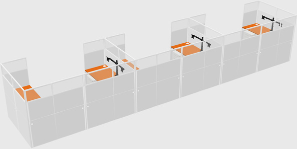 U-shaped cubicle