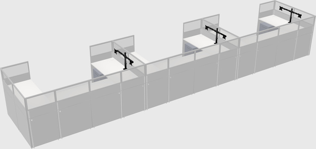 U-shaped cubicle