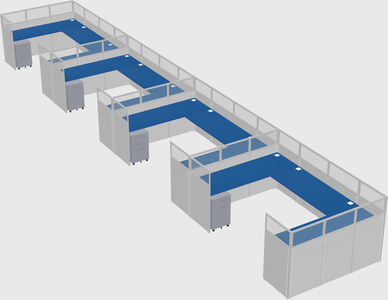 U-shaped cubicle