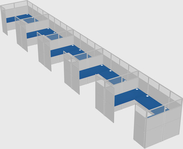 U-shaped cubicle