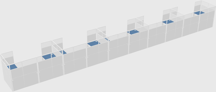 U-shaped cubicle