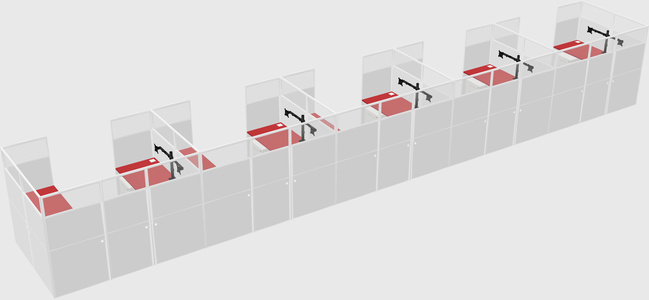 U-shaped cubicle