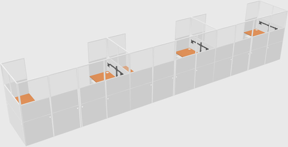 U-shaped cubicle