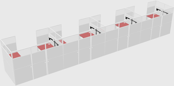 U-shaped cubicle