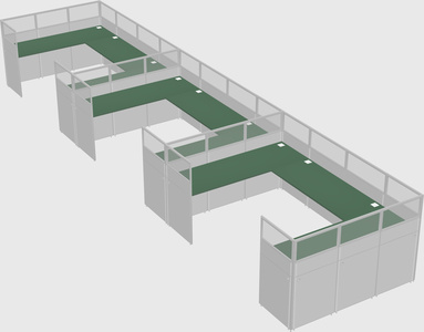 U-shaped cubicle