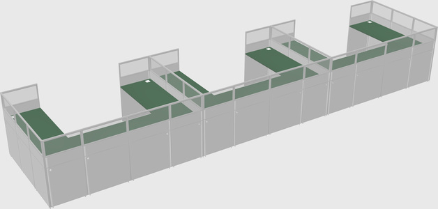 U-shaped cubicle