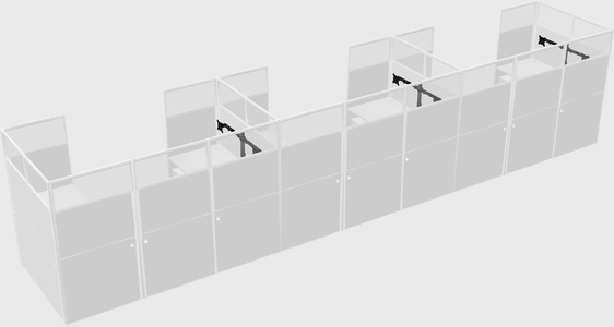 U-shaped cubicle