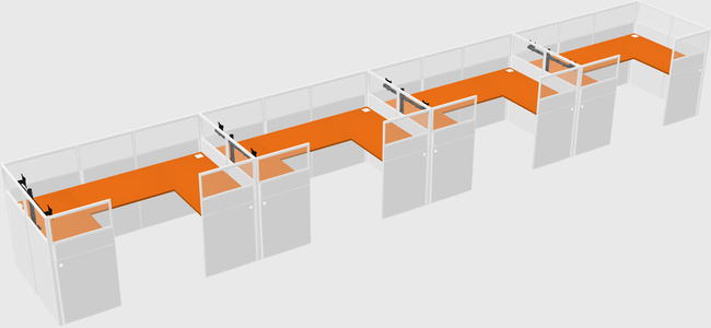 U-shaped cubicle
