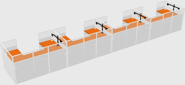 U-shaped cubicle