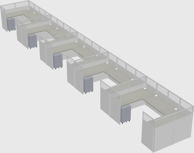 U-shaped cubicle