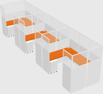 U-shaped cubicle