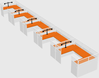 U-shaped cubicle