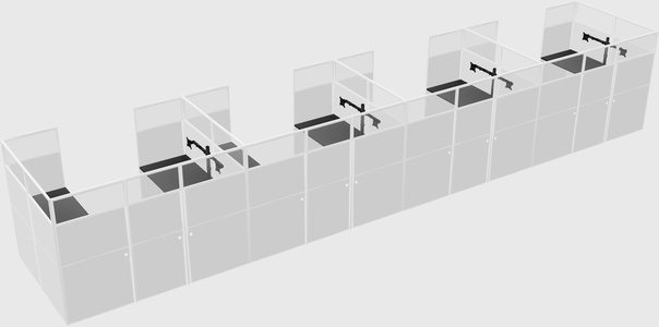 U-shaped cubicle