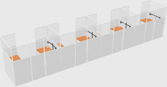 U-shaped cubicle