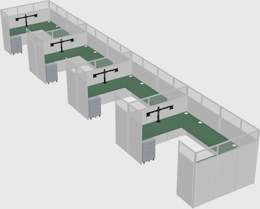 U-shaped cubicle