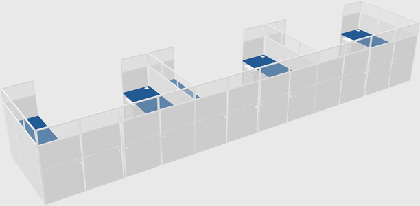 U-shaped cubicle