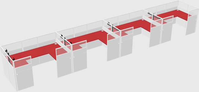 U-shaped cubicle