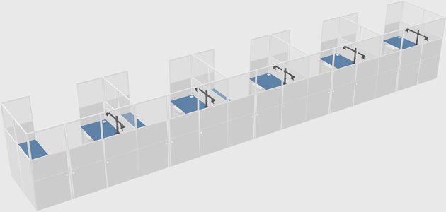 U-shaped cubicle