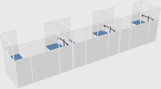 U-shaped cubicle