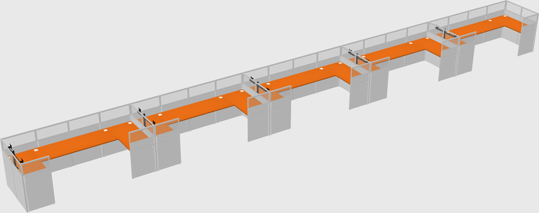 U-shaped cubicle