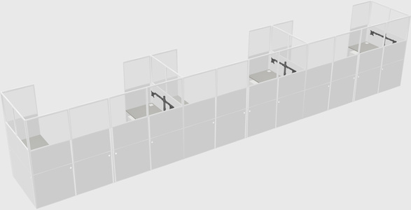 U-shaped cubicle
