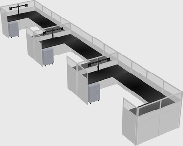 U-shaped cubicle