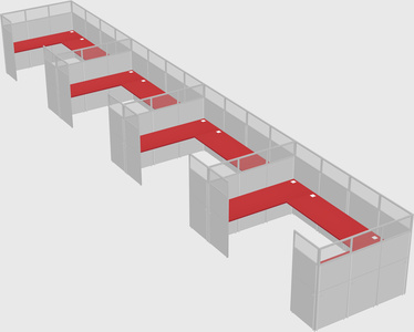 U-shaped cubicle