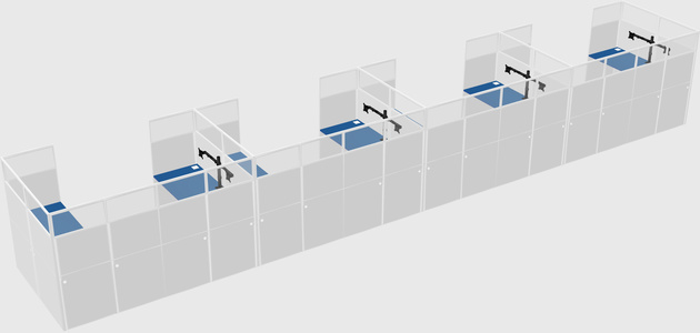 U-shaped cubicle