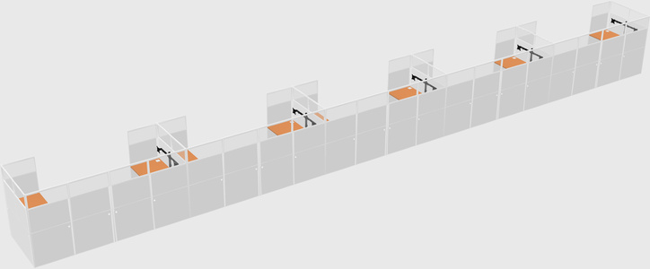 U-shaped cubicle