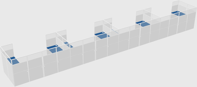 U-shaped cubicle